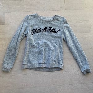 ELEVEN PARIS Grey Looney Tunes "That's All Folks" Sweatshirt